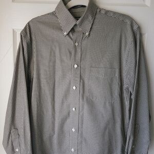 Lionel Smith Wrinkle Free Gingham Plaid Collared Button Dress Shirt